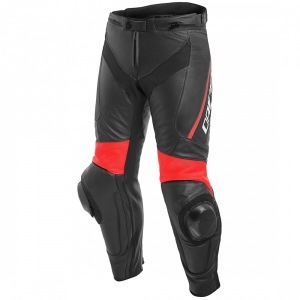 DELTA 3 LEATHER PANTS / P75-BLACK/BLACK/FLUO-RED